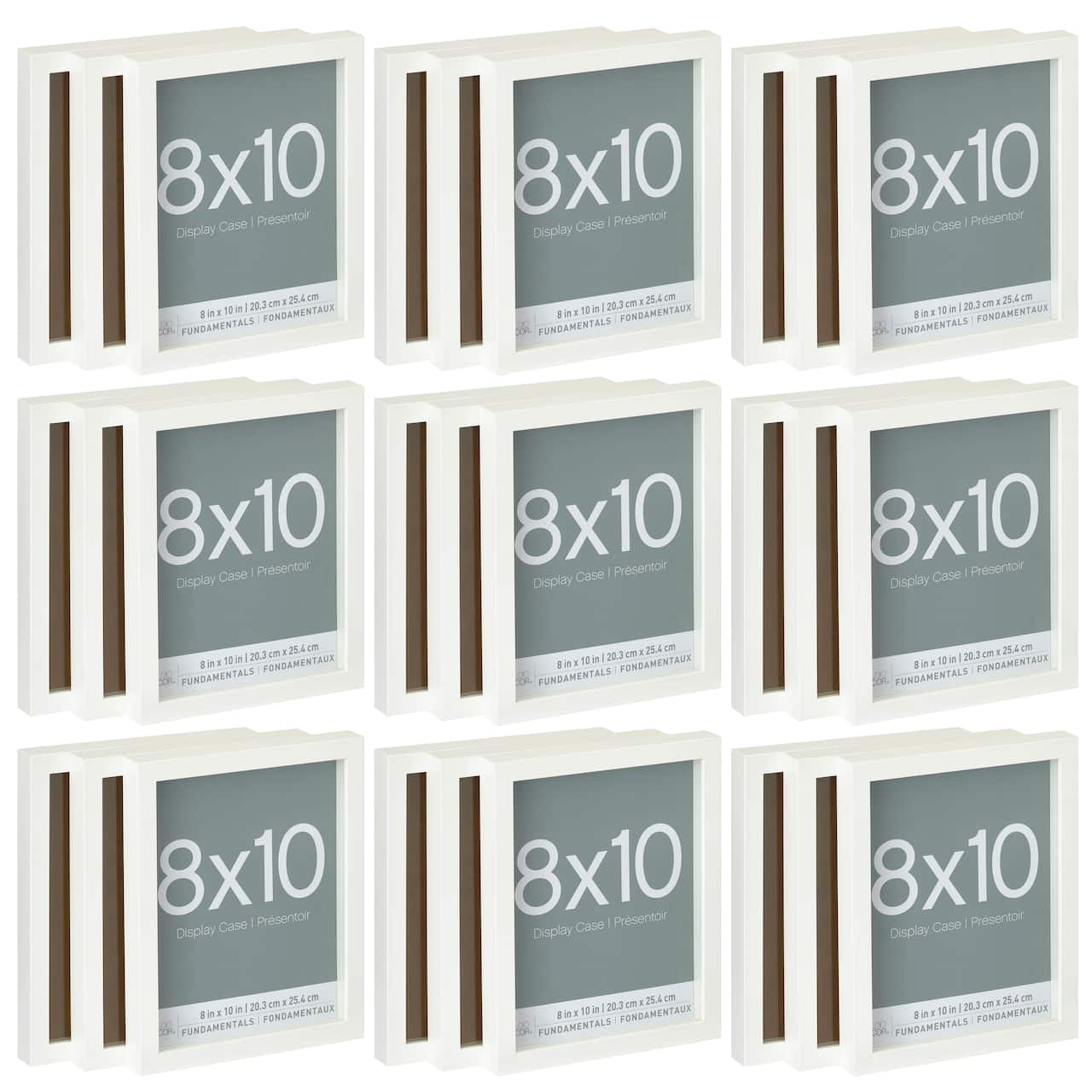 9 Packs: 3 ct. (27 total) White Fundamentals 8&#x22; x 10&#x22; Display Case by Studio D&#xE9;cor&#xAE;
